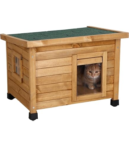 Amazon | OAFNLWU 木製 ペットハウス 天然木 杉材 アスファルト屋根 犬